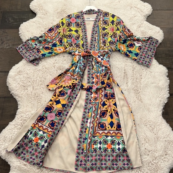 NWT ZARA PRINTED KIMONO - Picture 7 of 12